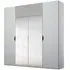 Lias 4 Door Wardrobe with Mirror - Grey