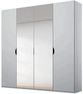 Lias 4 Door Wardrobe with Mirror - Grey