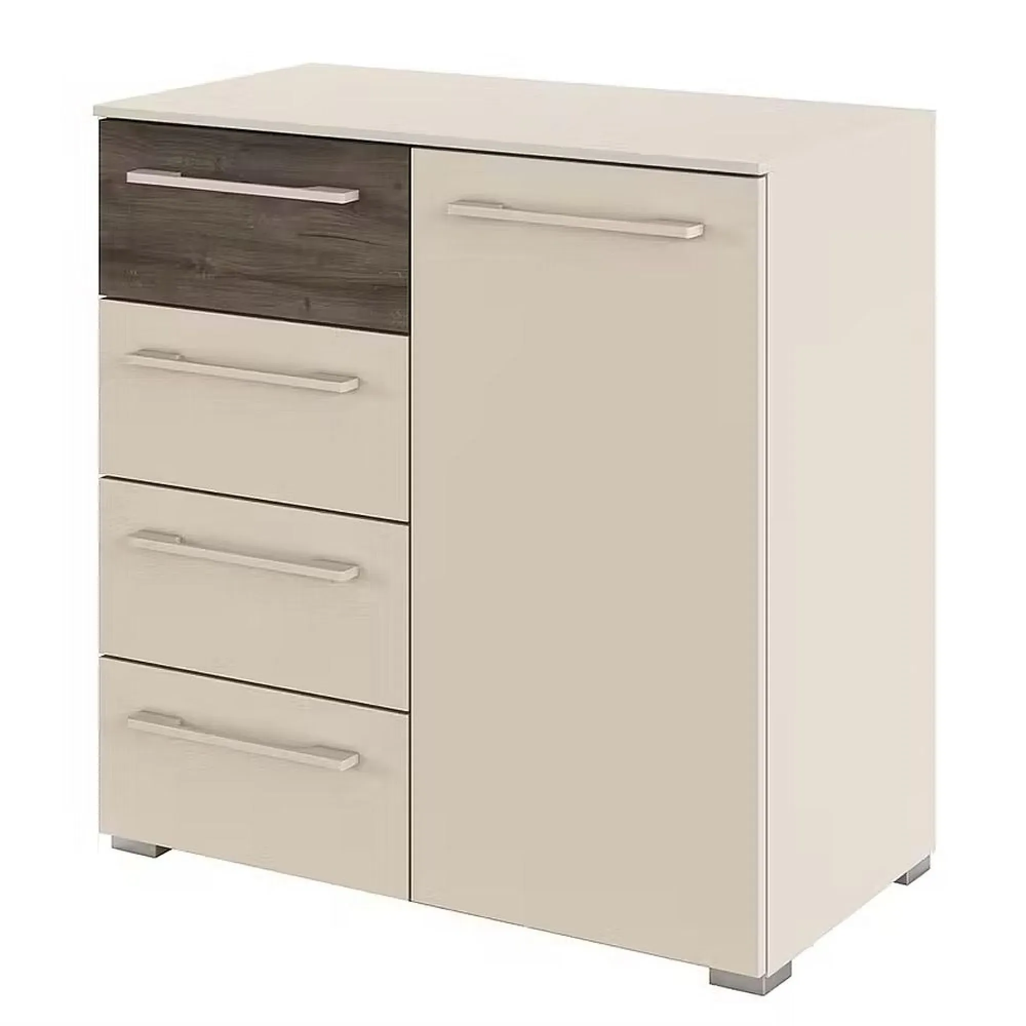 Luana 1 Door Small Sideboard - Champagne, Atlantic Dark Oak