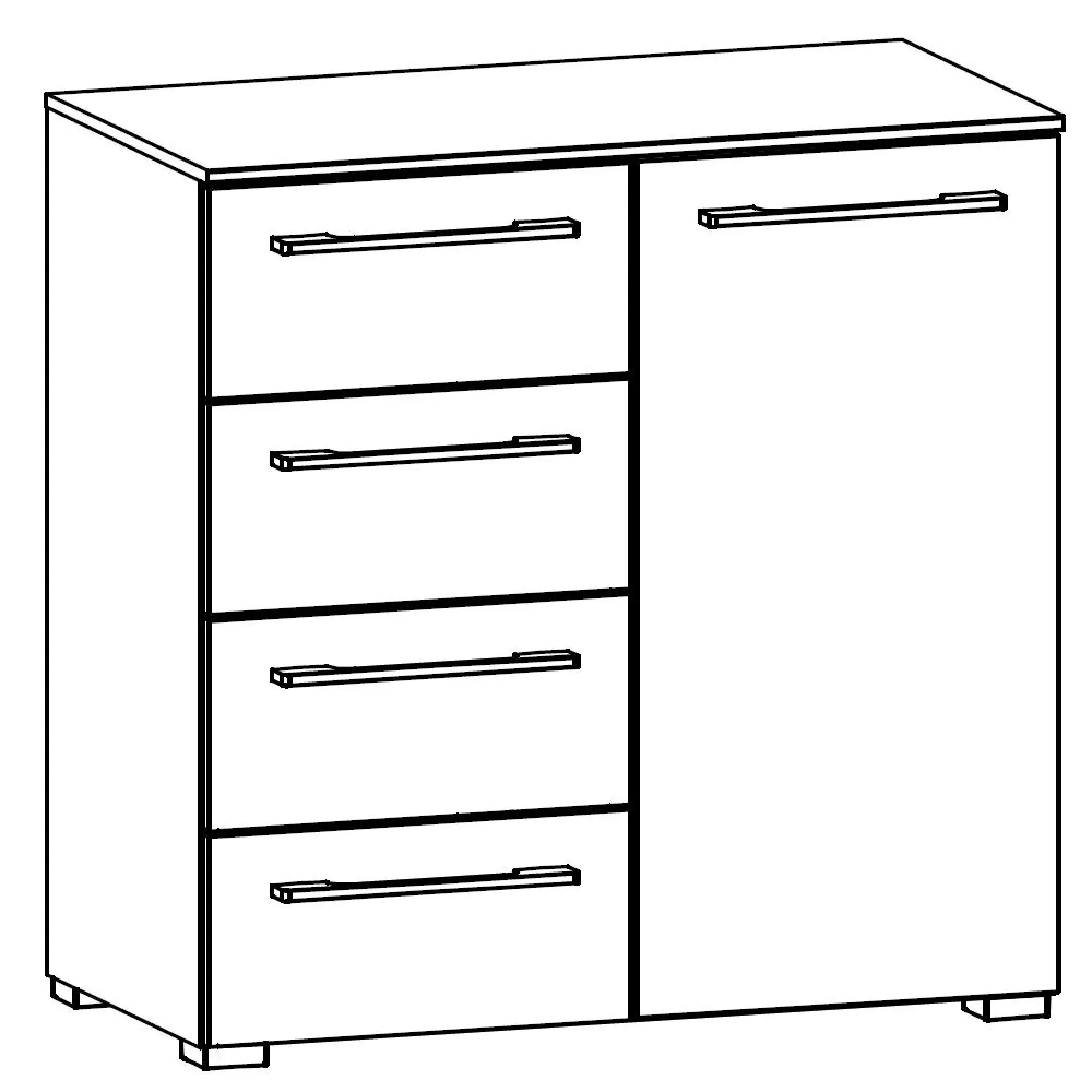 Luana 1 Door Small Sideboard - Champagne, Atlantic Dark Oak