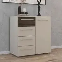 Luana 1 Door Small Sideboard - Champagne, Atlantic Dark Oak