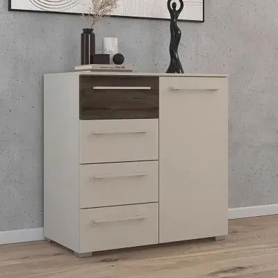 Luana 1 Door Small Sideboard - Champagne, Atlantic Dark Oak image