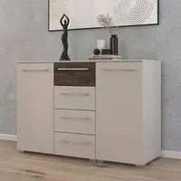 Luana 2 Door Large Sideboard - Champagne, Atlantic Dark Oak