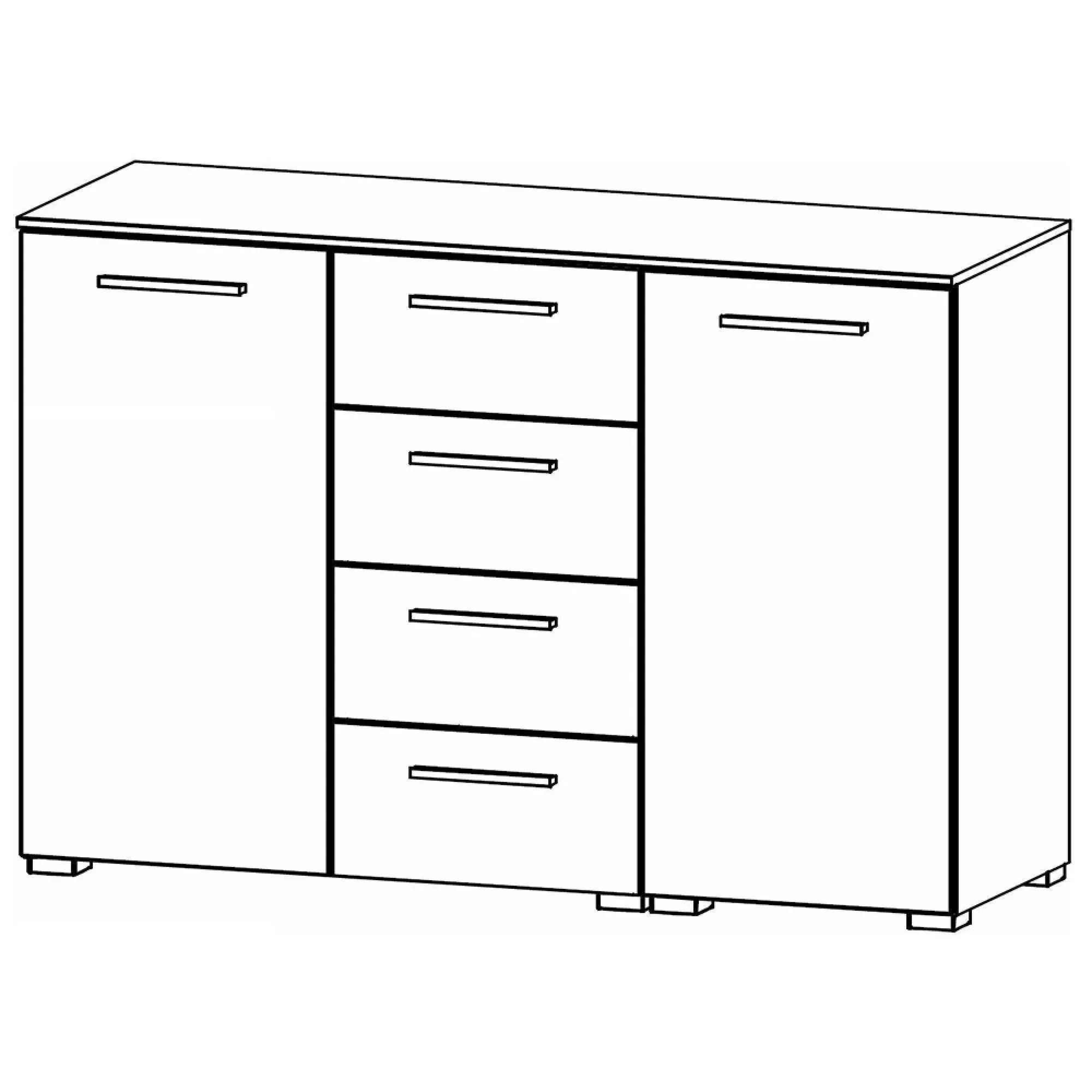 Luana 2 Door Large Sideboard - Graphite, Atlantic Dark Oak