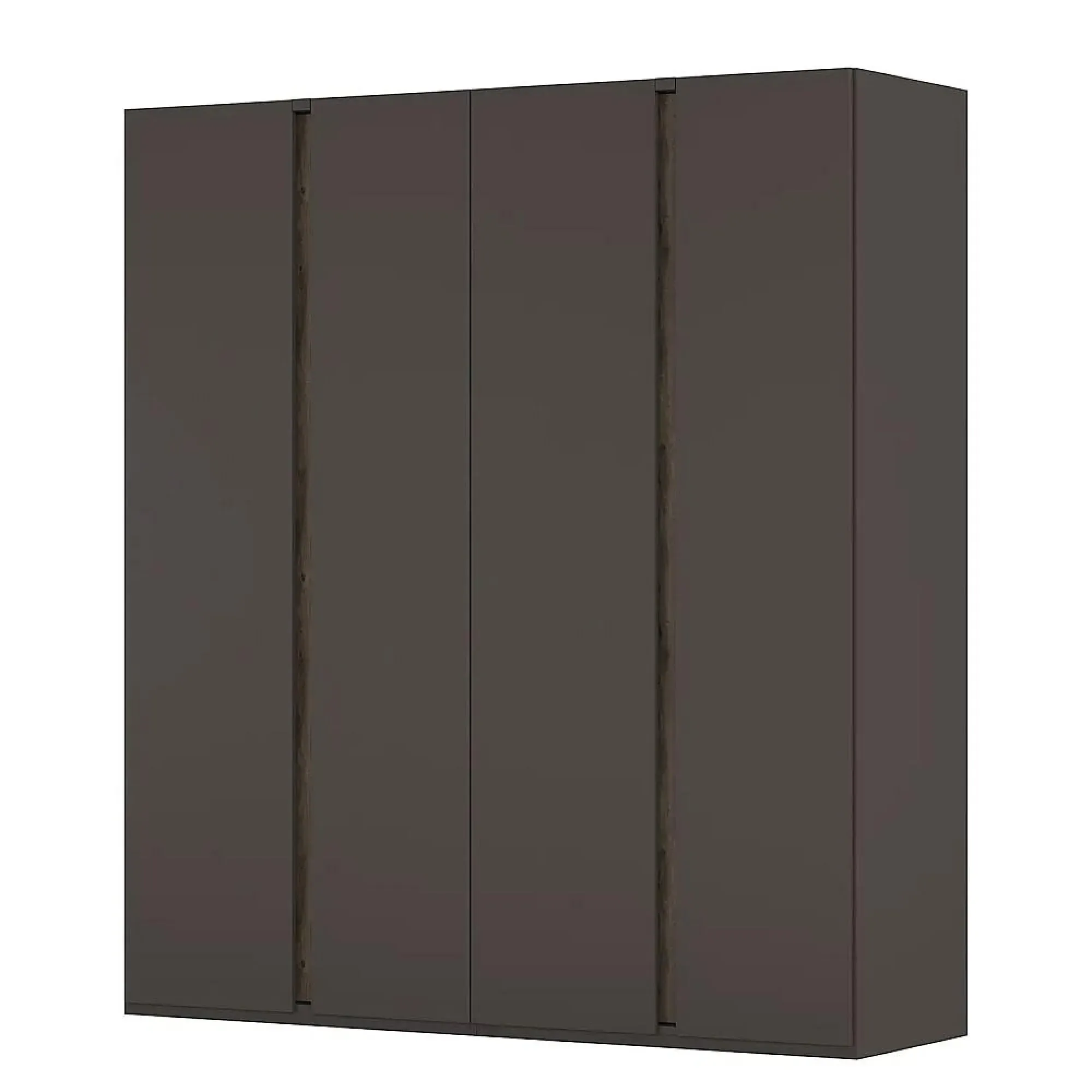 Luana 4 Door Wardrobe - Graphite, Atlantic Dark Oak