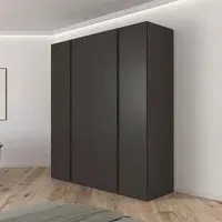 Luana 4 Door Wardrobe - Graphite, Atlantic Dark Oak