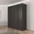 Luana 4 Door Wardrobe - Graphite, Atlantic Dark Oak