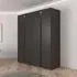 Luana 4 Door Wardrobe with Lighting - Graphite, Atlantic Dark Oak