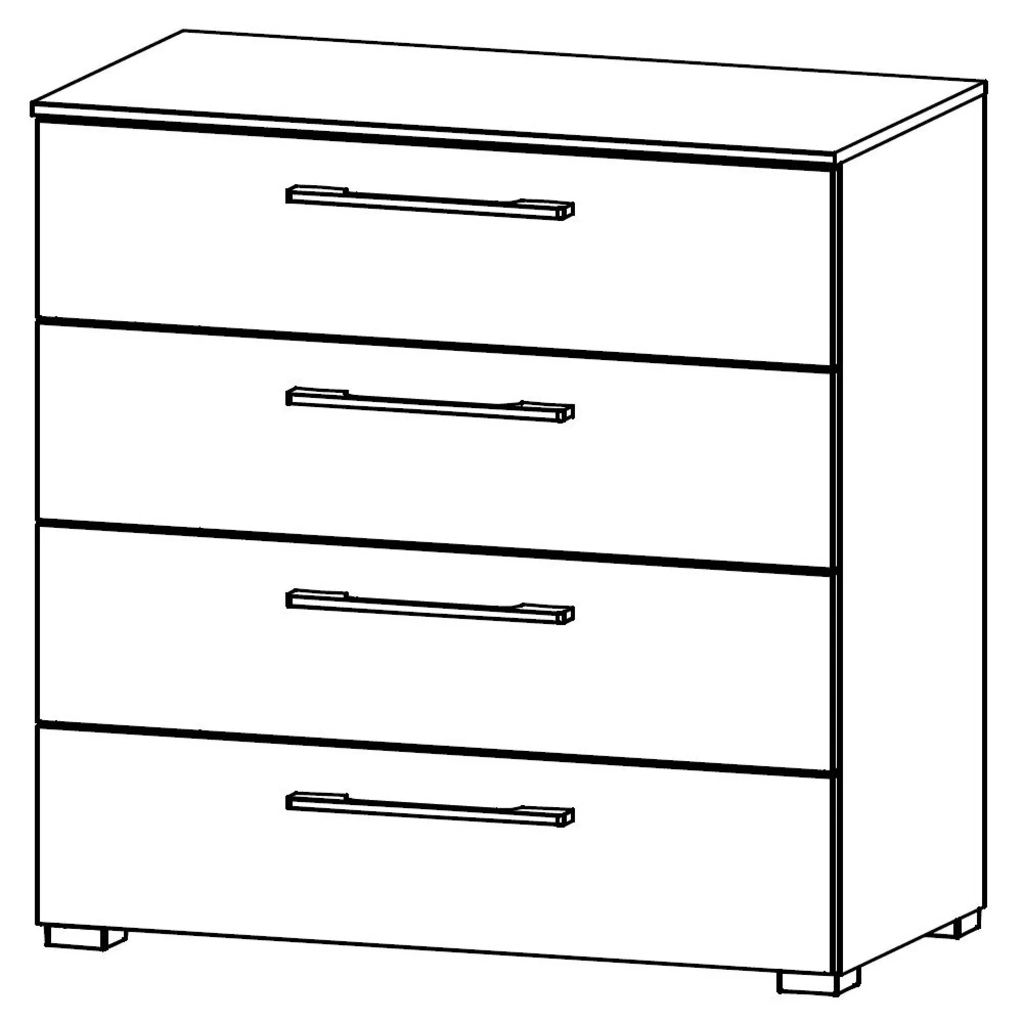 Luana 4 Drawer Chest - Champagne, Atlantic Dark Oak