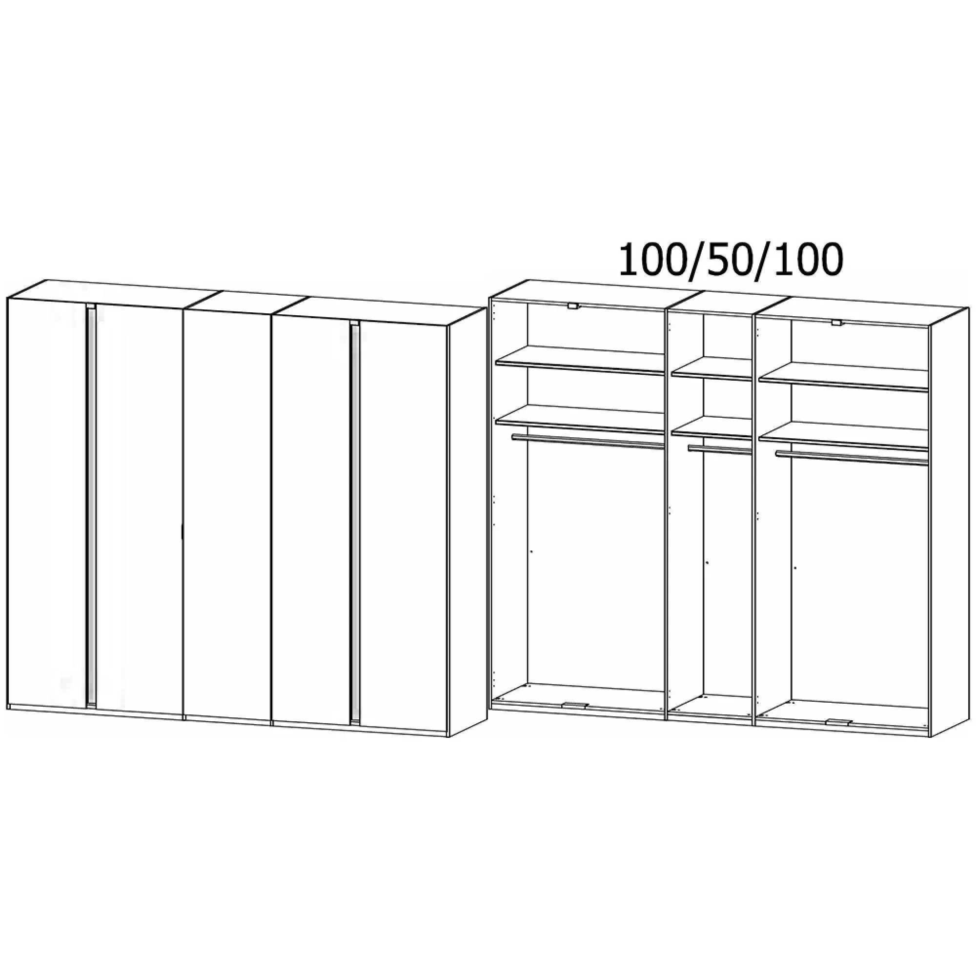 Luana 5 Door Wardrobe - Graphite, Atlantic Dark Oak