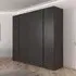 Luana 5 Door Wardrobe - Graphite, Atlantic Dark Oak