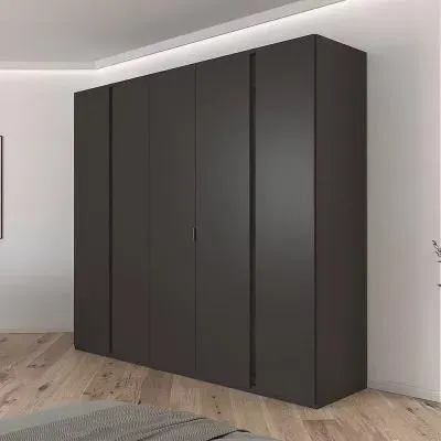 Luana 5 Door Wardrobe - Graphite, Atlantic Dark Oak