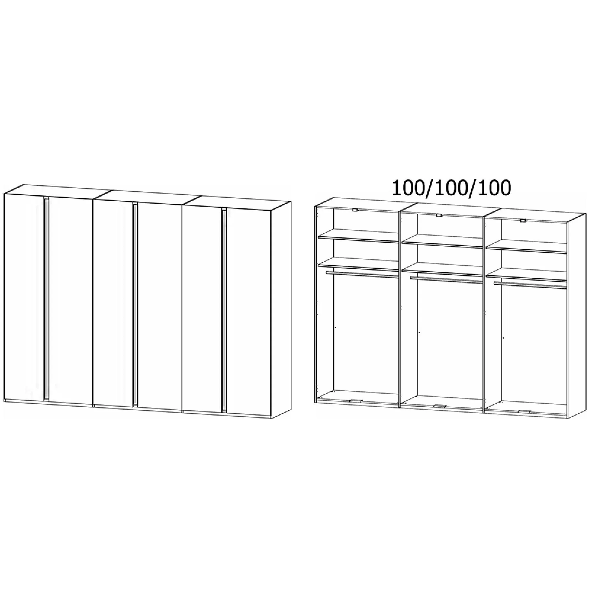 Luana 6 Door Wardrobe - Graphite, Atlantic Dark Oak