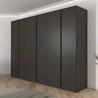 Luana 6 Door Wardrobe - Graphite, Atlantic Dark Oak