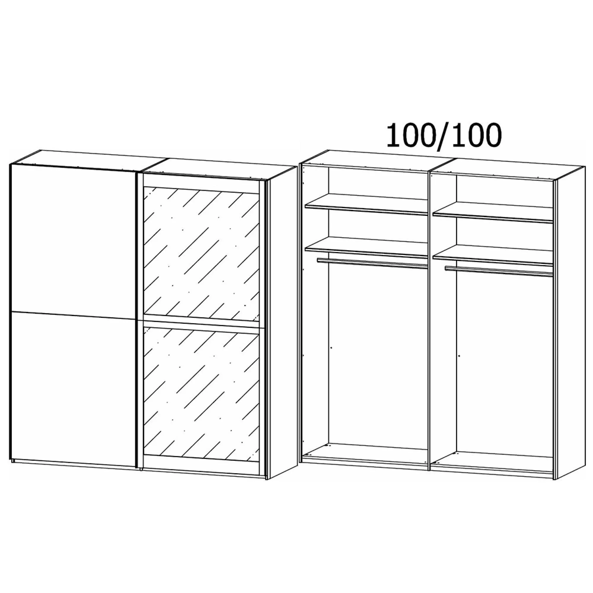 Lumis 2 Door Sliding Wardrobe - Graphite, Glass
