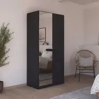 Maika 3 Door Combi Wardrobe - Metallic Dark Grey