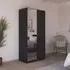 Maika 3 Door Combi Wardrobe - Metallic Dark Grey