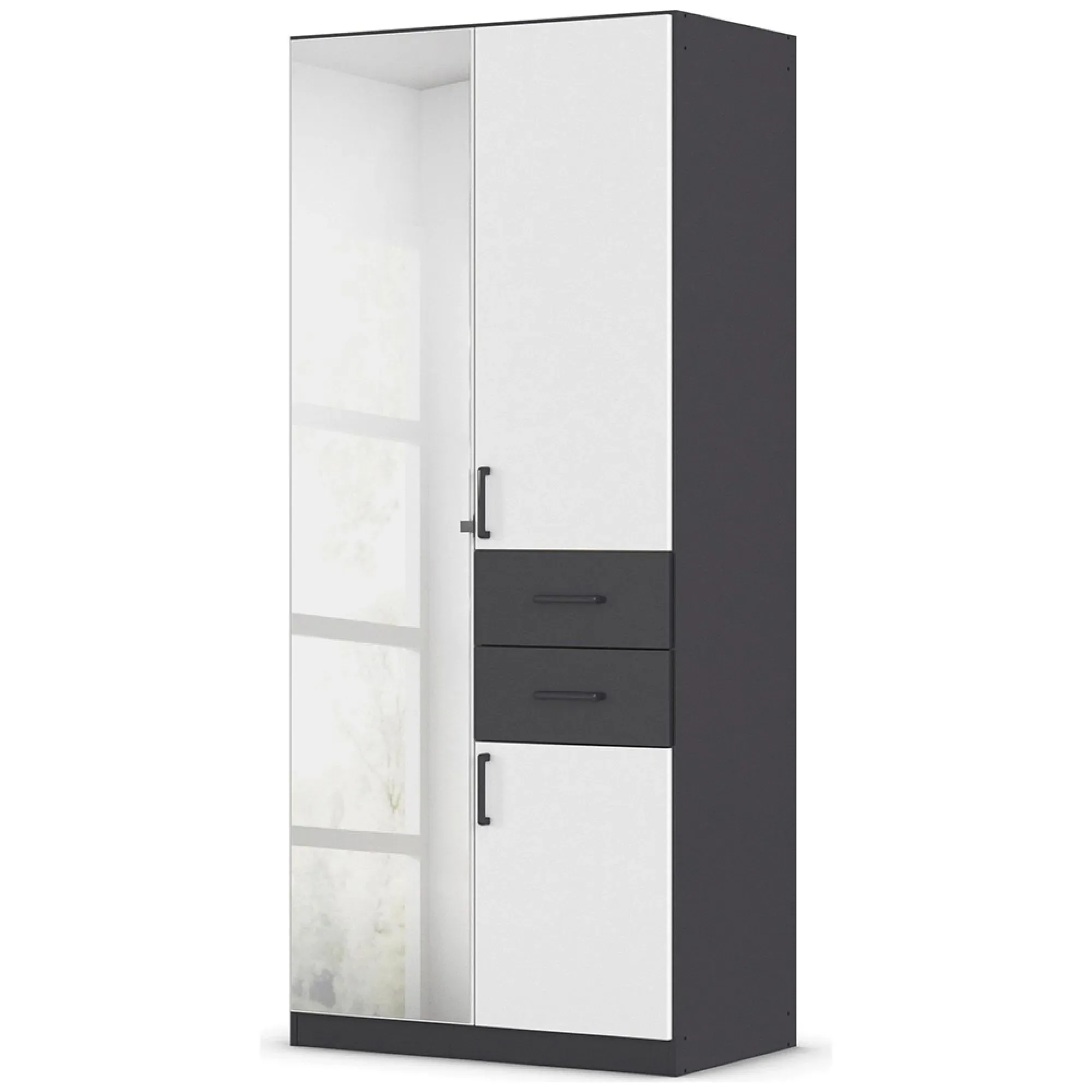 Maika 3 Door Combi Wardrobe - Metallic Dark Grey