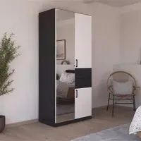 Maika 3 Door Combi Wardrobe - Metallic Dark Grey