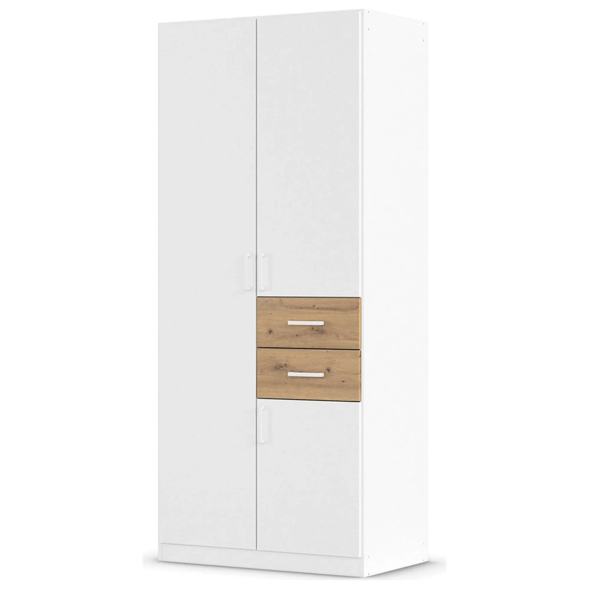 Maika 3 Door Wardrobe - Alpine White, Artisan Oak