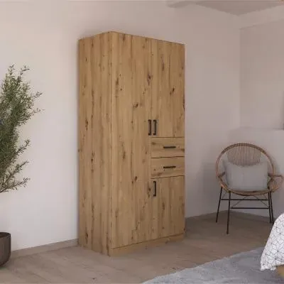 Maika 3 Door Wardrobe - Artisan Oak