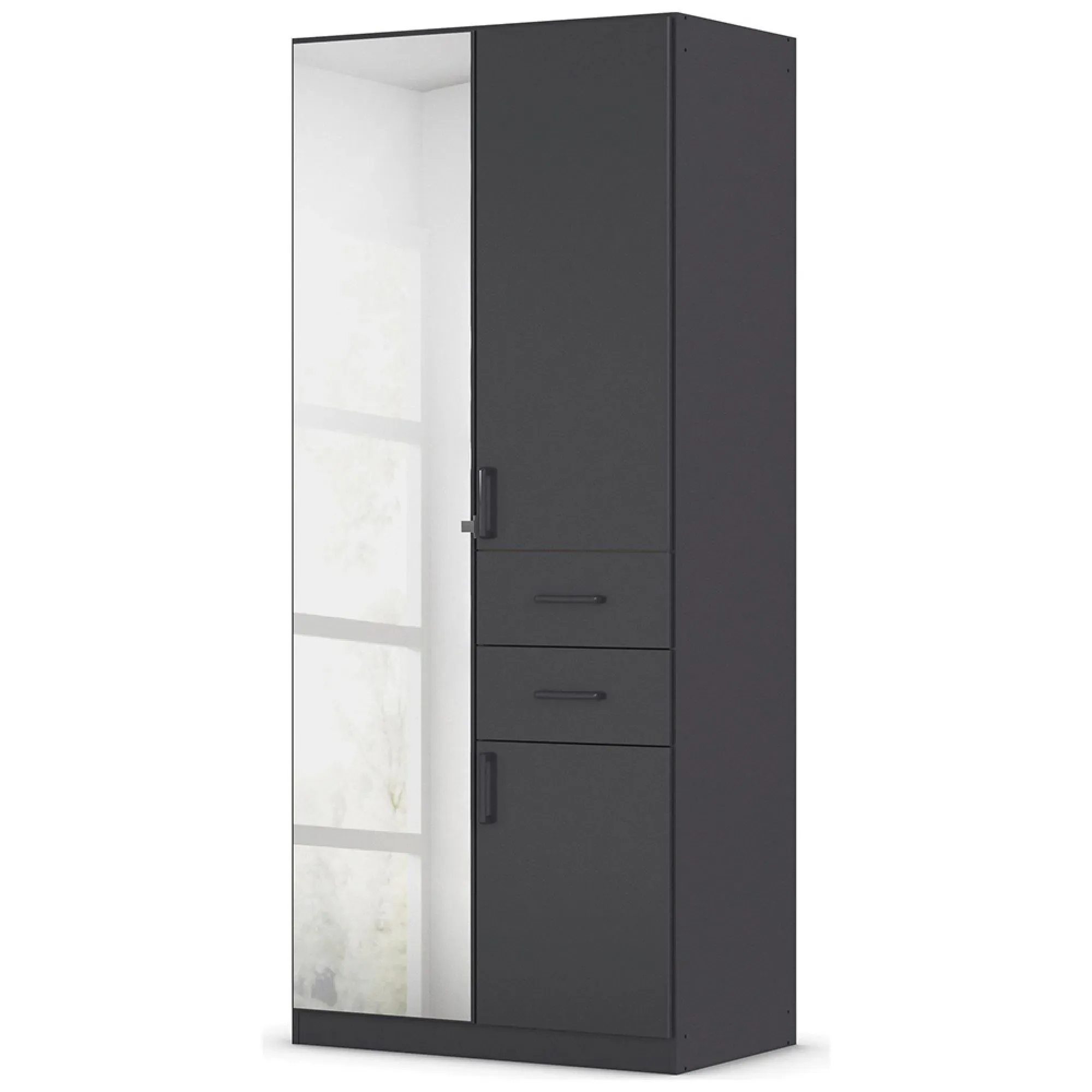 Maika 3 Door Wardrobe - Metallic Dark Grey
