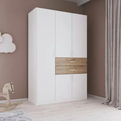 Maika 5 Door Wardrobe - Alpine White