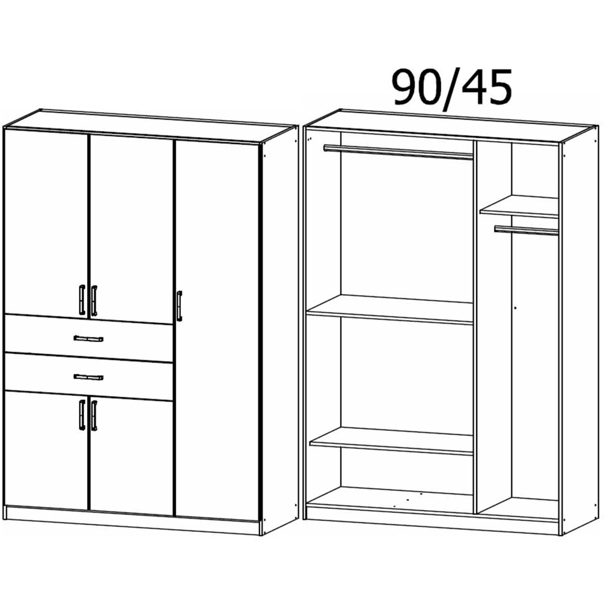 Maika 5 Door Wardrobe - Artisan Oak