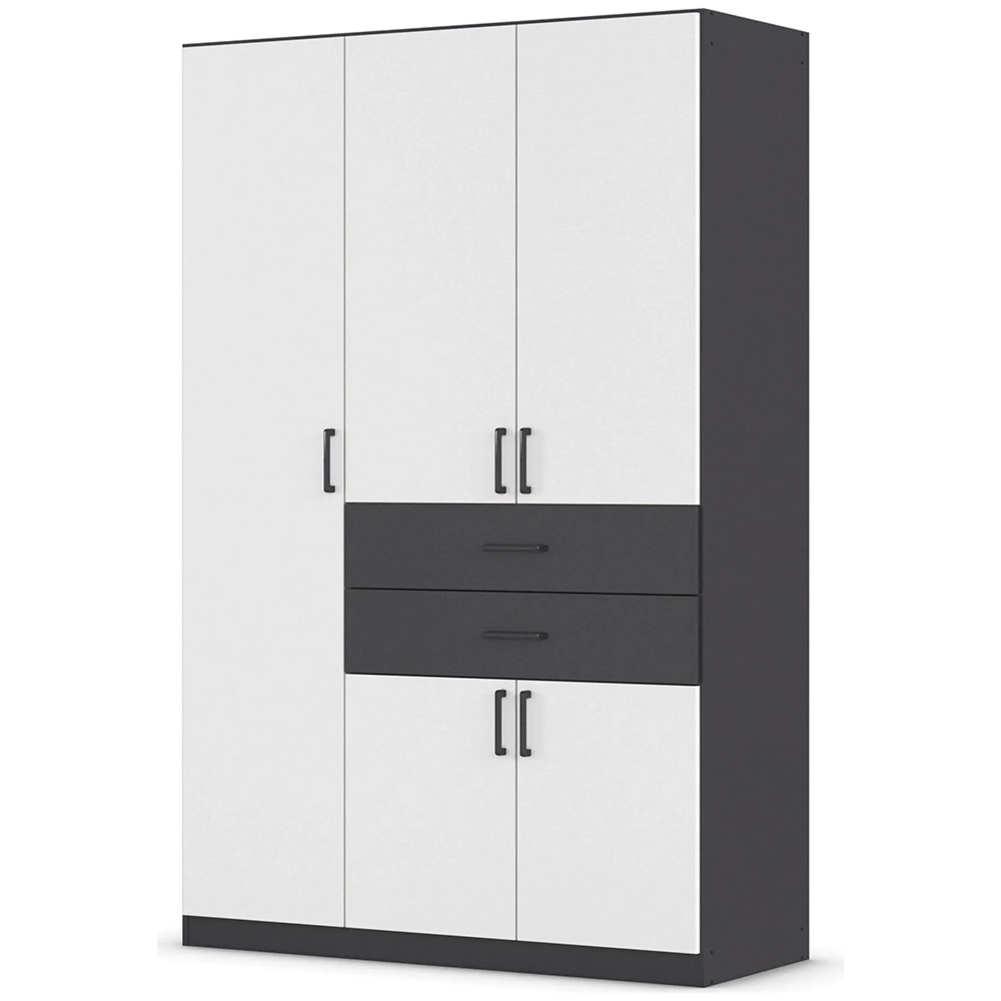 Maika 5 Door Wardrobe - Metallic Dark Grey