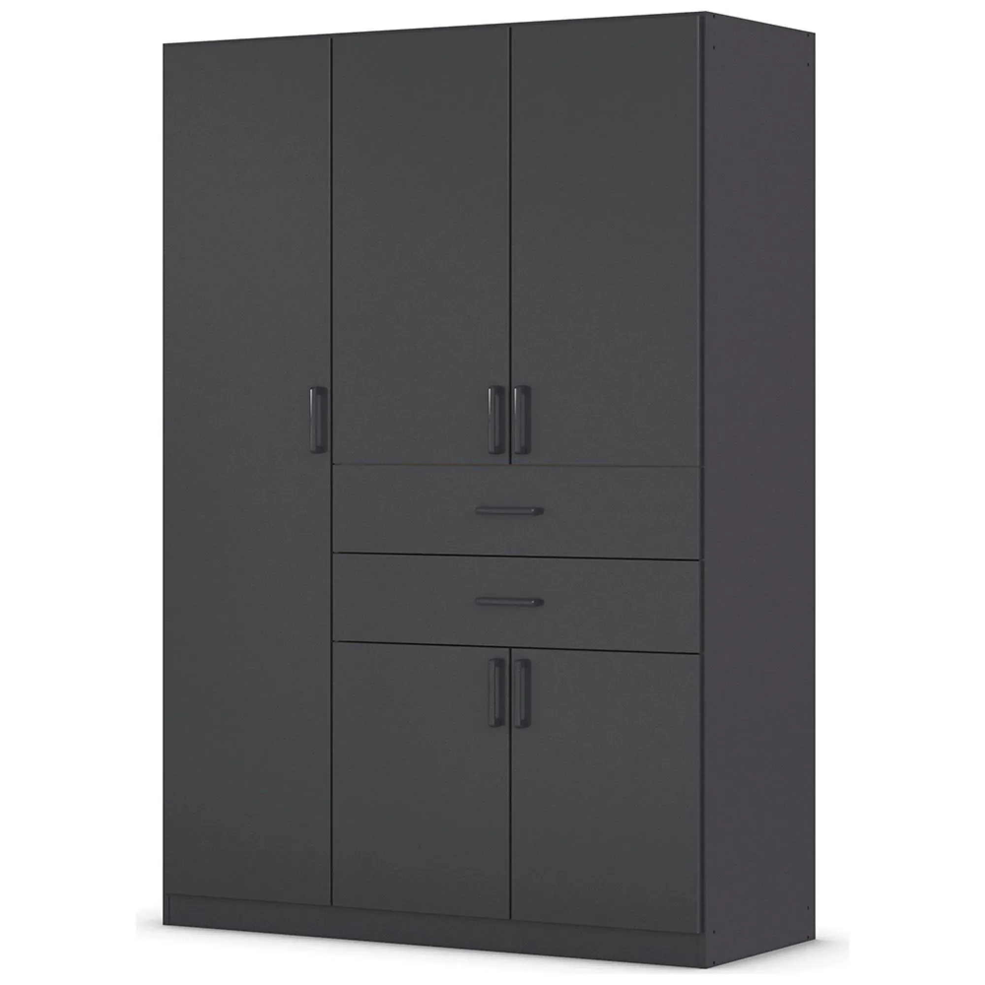 Maika 5 Door Wardrobe - Metallic Dark Grey