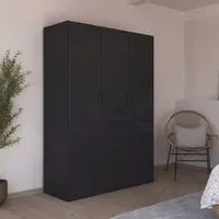 Maika 5 Door Wardrobe - Metallic Dark Grey