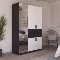 Maika 5 Door Wardrobe - Metallic Dark Grey, Alpine White