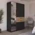 Maika 5 Door Wardrobe - Metallic Dark Grey, Artisan Oak
