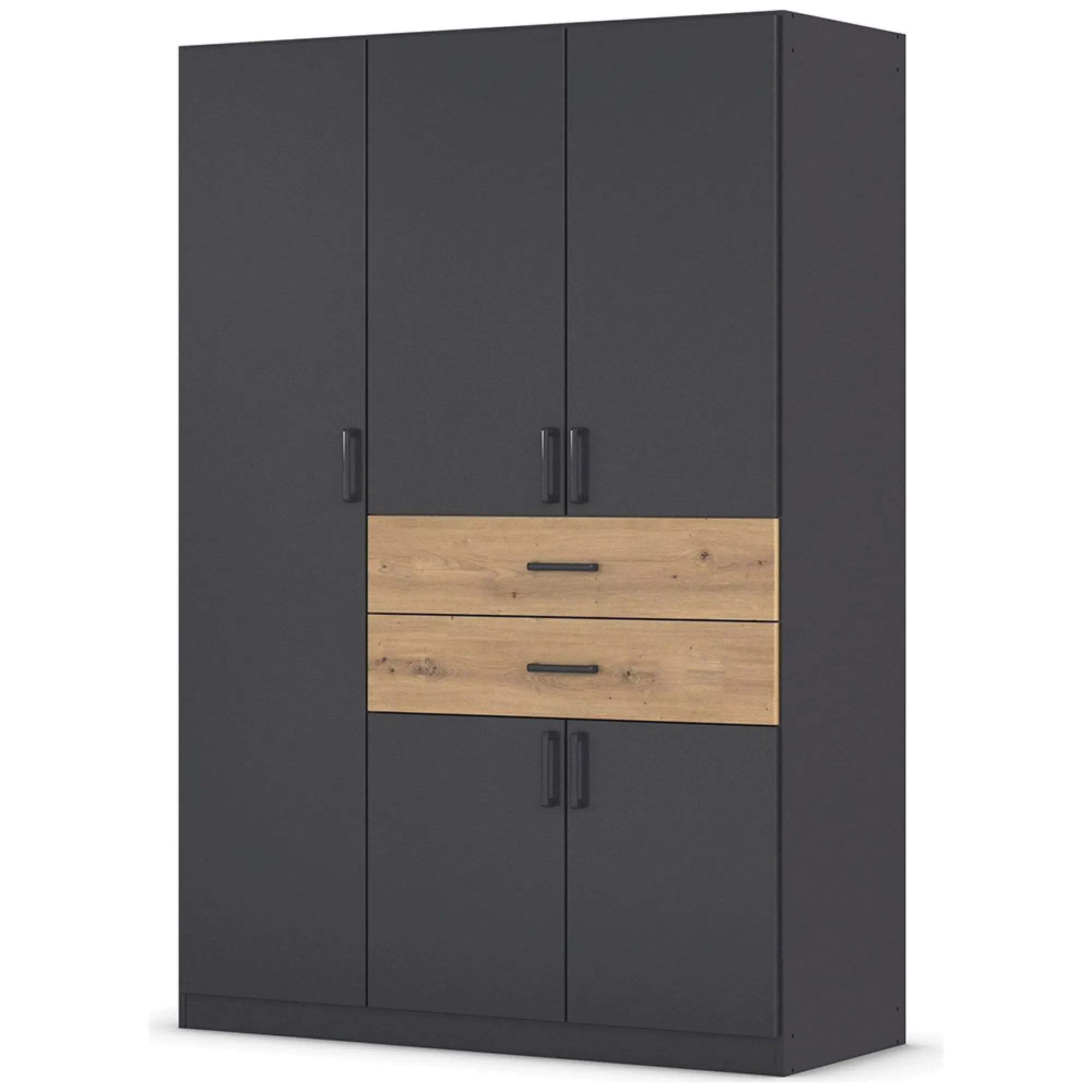 Maika 5 Door Wardrobe - Metallic Dark Grey