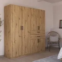 Maika 6 Door Wardrobe - Artisan Oak