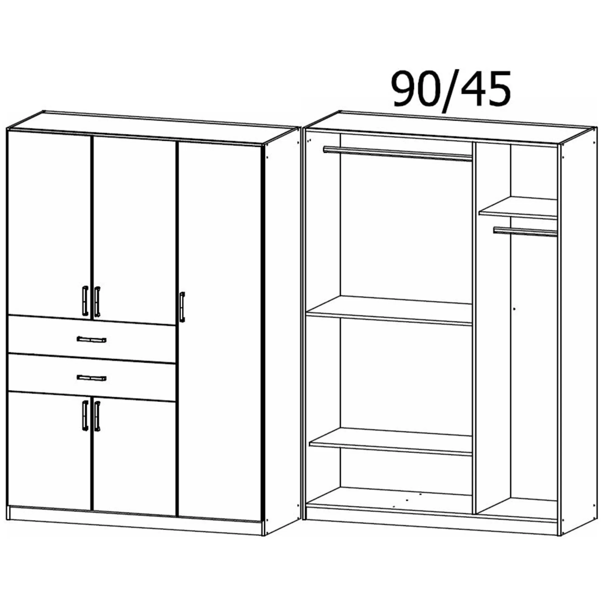 Maika 6 Door Wardrobe - Artisan Oak