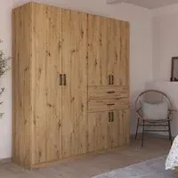 Maika 6 Door Wardrobe - Artisan Oak