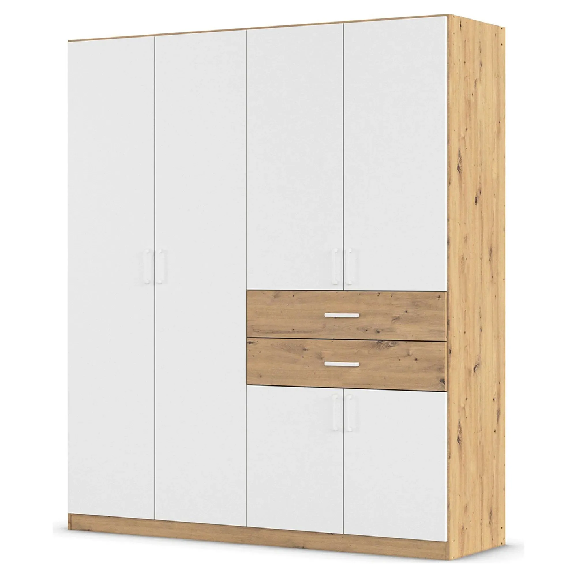 Maika 6 Door Wardrobe - Artisan Oak, Alpine White