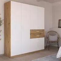 Maika 6 Door Wardrobe - Artisan Oak, Alpine White