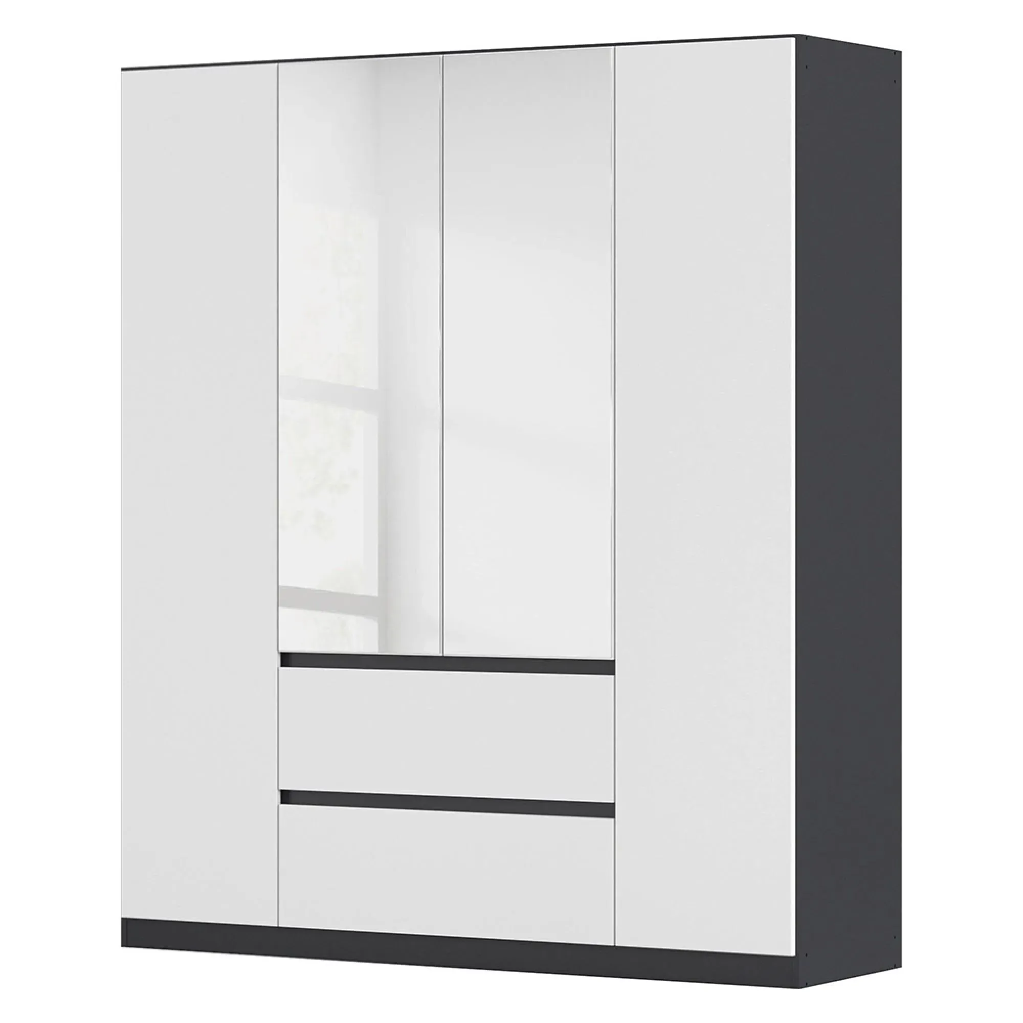Mainz Plus 4 Door Combi Wardrobe - Metallic Dark Grey