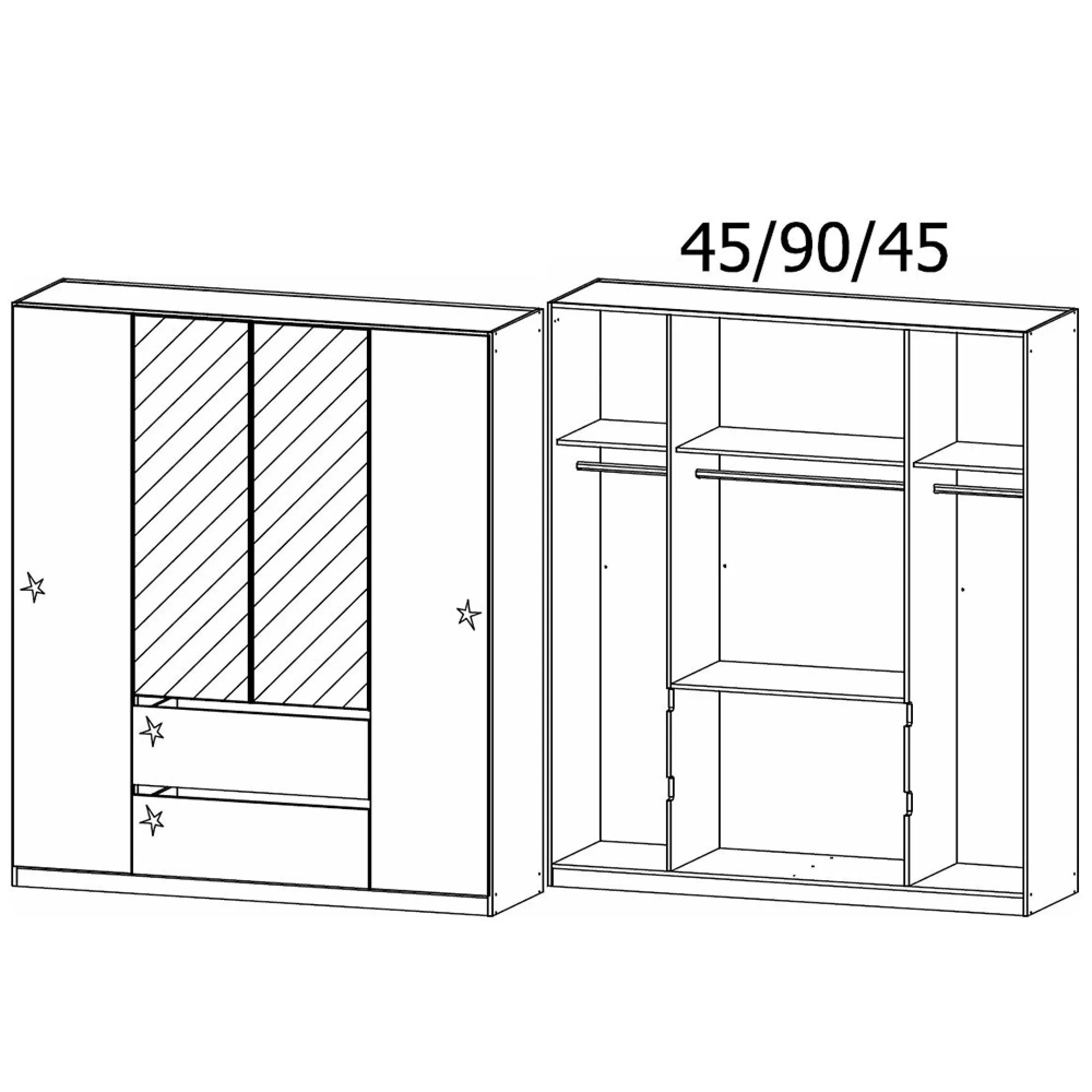 Mainz Plus 4 Door Combi Wardrobe - Sonoma Oak