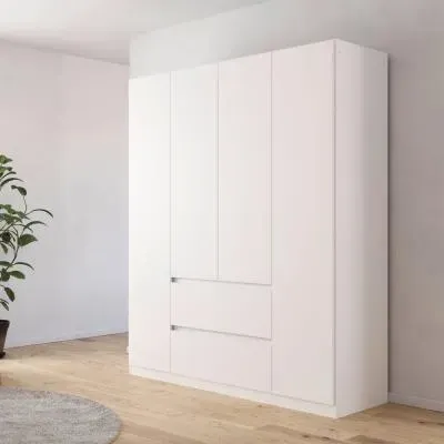 Mainz Plus 4 Door Wardrobe with Drawer - Alpine White image