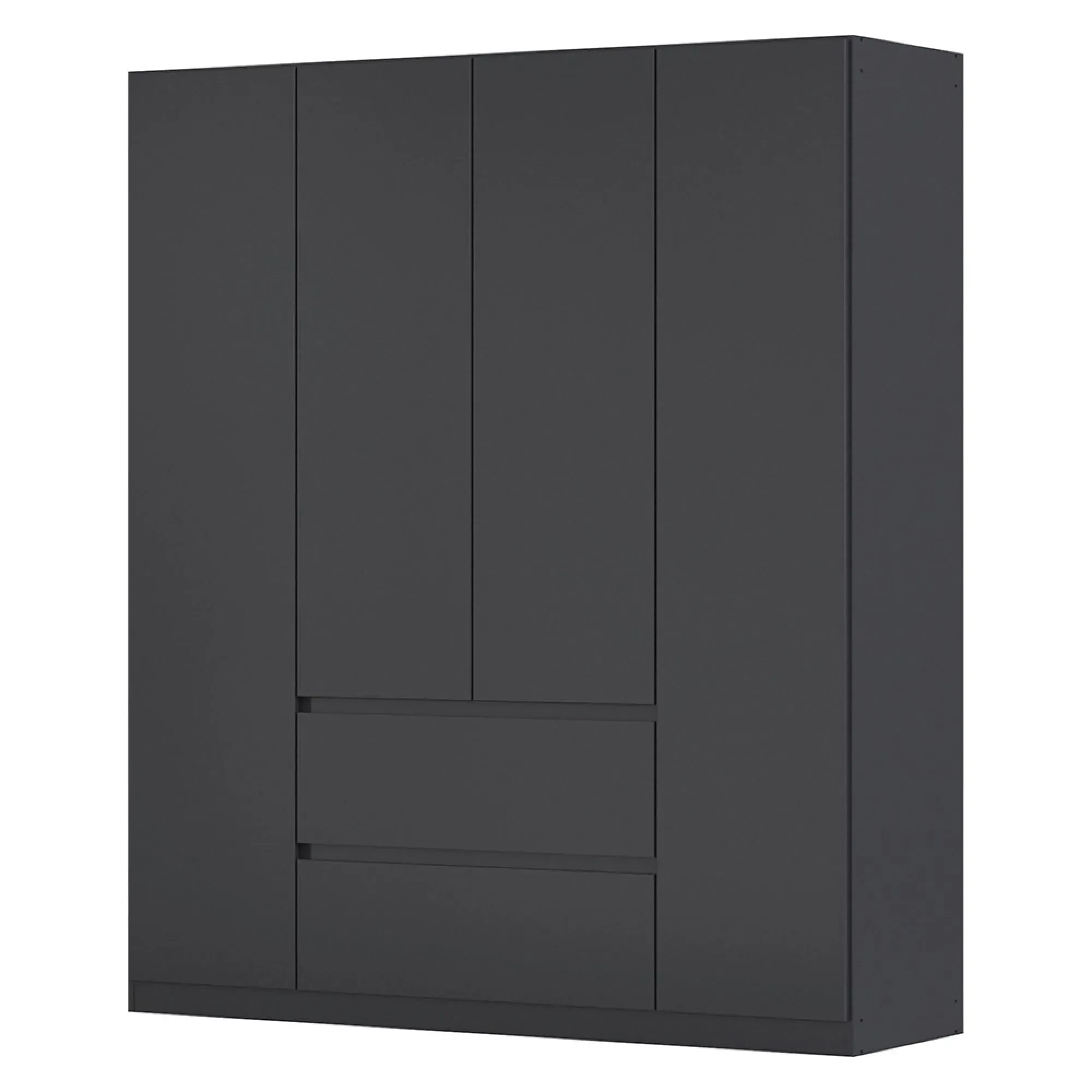 Mainz Plus 4 Door Wardrobe with Drawer - Metallic Dark Grey