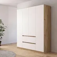 Mainz Plus 4 Door Wardrobe with Drawer - Sonoma Oak