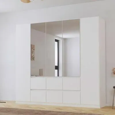 Mainz Plus 5 Door Combi Wardrobe - Alpine White