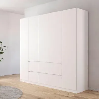 Mainz Plus 5 Door Wardrobe with Drawer - Alpine White image