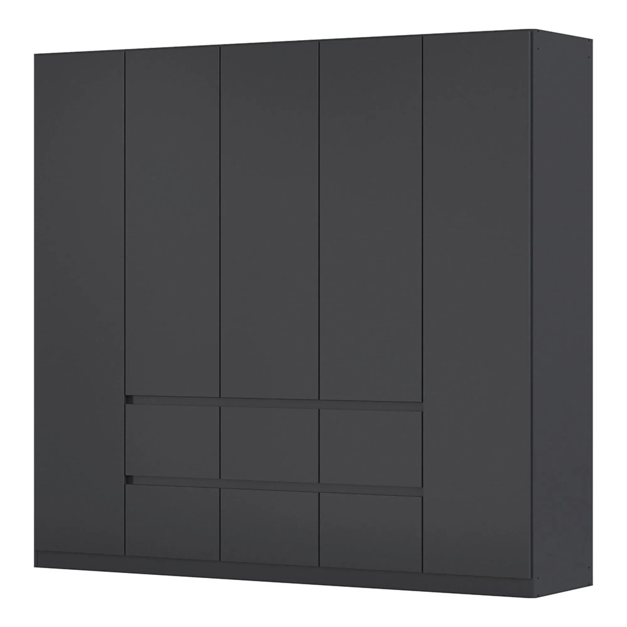 Mainz Plus 5 Door Wardrobe with Drawer - Metallic Dark Grey