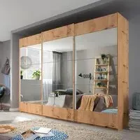 Malibu 3 Door Sliding Wardrobe - Artisan Oak