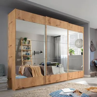 Malibu 3 Door Sliding Wardrobe - Artisan Oak