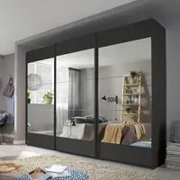 Malibu 3 Door Sliding Wardrobe - Metallic Dark Grey